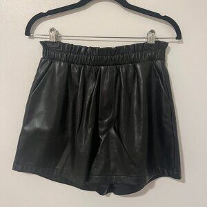 Steve Madden Faux Black Leather Shorts